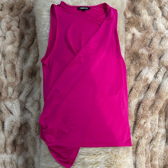 Express Fuchsia Draped Tank Top - Picture 1 of 3